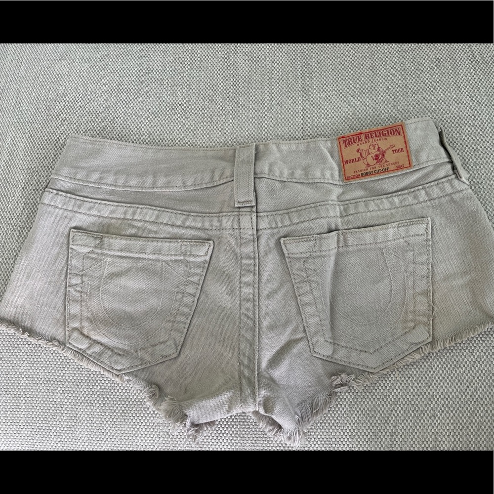 True Religion Joey cut off shorty shorts, 26, gray